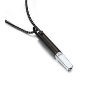 Exqele Collier de respiration avec filtre remplaçable en coton pour aide à la respiration consciente, relaxation, outil de concentration portable en acier inoxydable, bijou de méditation, 27 Inches