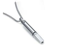 Exqele Collier de respiration pour aider à respirer consciemment et soulager l'anxiété - Inhalateurs sans fumée pour adultes, 27 Inches, Acier inoxydable, Pas de gemme