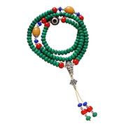 EXQIOUR 108 Perles Turquoise Naturelle Pierre Bouddhiste Unisexe Bracelet Accessoire pour Yoga Fashion Chaîne Perles, One Size, Comme décrit