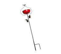 EXQIOUR Baignoire à oiseaux vintage en métal pour jardin, terrasse, cour avec base à 2 dents améliorée résistante aux intempéries