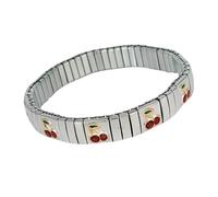 EXQIOUR Bracelet élastique en acier inoxydable sur le thème des cerises et des fraises pour femme - Accessoire photogénique tendance pour tous les jours, taille unique, Comme décrit