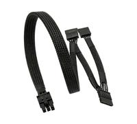 EXQIOUR Câble d'alimentation 6 broches vers 3SATA pour cordon d'alimentation de module de 50 cm de long avec manchon en nylon tressé 18 AWG