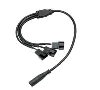 EXQIOUR Câble répartiteur professionnel CC 5,5 x 2,1 mm vers ventilateur 4 broches 37 cm en cuivre étamé pour plusieurs configurations Câble d'alimentation multiple