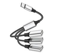 EXQIOUR Câble répartiteur USB C efficace pour 1 entrée, 3 sorties, synchronisation de données, compatible avec lecteur clignotant, clavier USB C