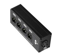 EXQIOUR Compactly 1 entrée 4 sorties XLR / 6,35 mm répartiteur de musique assure une transmission claire pour systèmes professionnels répartiteur de son multicanal