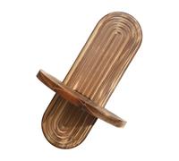 EXQIOUR Étagère murale en bois à double couche de forme ovale pour plantes - Organisateurs flottants pour salle de bain, chambre à coucher, cuisine - Étagère décorative de forme ovale