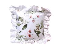 EXQIOUR Housse de coussin décorative à motif floral nordique avec bordure volantée en velours hollandais lavable pour décoration d'intérieur, housse de coussin multi-usages