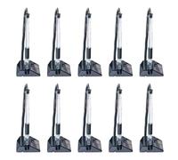 EXQIOUR Lot de 10 stylos noirs Netural avec base adhésive pour banques, bureau, hôtel, bureau, comptoir, encre gel de sécurité