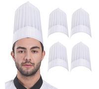 EXQIOUR Lot de 5 chapeaux de cuisine non tissés respirants confortables et respirants pour cuisine de restaurant et de travail culinaire, 29 29 dessus plat, Taille unique