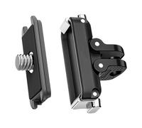 EXQIOUR Plaque de dégagement rapide à double pince avec vis de 6,35 mm en aluminium léger pour supports de caméra d'action, adaptateur de couvercle supérieur pour caméras d'action