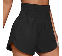 EXQIOUR Short de course à pied taille élastique Short de sport athlétique décontracté Jogging haute course pour femme Sport haut entraînement féminin