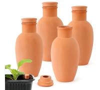 EXQUAILTY Lot de 4 globes d'arrosage automatique pour plantes de 7,9 cm - Pots d'arrosage goutte à goutte - Système Olla en terre cuite - Arrosage automatique