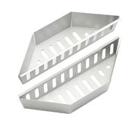 Exqufood Lot de 2 paniers à charbon de bois, support de charbon de bois en acier inoxydable, bacs à charbon de bois, paniers de barbecue profilés