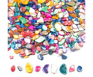 Exquilnova 500 g de pierres de mosaïque pour le bricolage, mini fragments de coquillages en mosaïque, kit de mosaïque, mosaïques de coquillages colorées pour DIY créatif, pots de fleurs, cadres photo