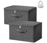 Exquilnova Lot de 2 boîtes de rangement avec serrures (M 38 x 25 x 16 cm)