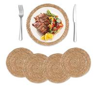 Exquilnova Lot de 4 sets de table en jacinthe d'eau