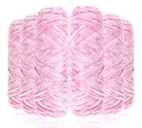 Exquilnova Lot de 6 pelotes de laine chenille douce pour tricot et crochet, couvertures, coussins, écharpes, lits pour animaux de compagnie, sacs, chapeaux, pulls (rose clair)