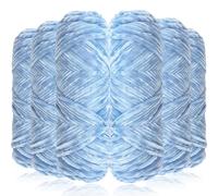 Exquilnova Lot de 6 pelotes de laine chenille douce pour tricot et crochet, couvertures, coussins, écharpes, lits pour animaux de compagnie, sacs, chapeaux, pulls (bleu clair)
