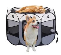 Exquilnova Parc portable pour chiot - 91 x 91 x 58 cm - Pliable - Enclos pour chat - Pour appartement - Pour l'intérieur - Tissu Oxford imperméable pour chien, chat, lapin - Gris