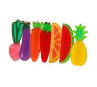 EXQUIMEUBLE 1 Ensemble Pince à Forme de Fruits Clips Colorés pour Filles Décoratifs pour Motifs de Fraise Pastèque Carotte Ananas et Parfaits pour Toutes Occasions