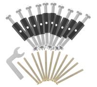 EXQUIMEUBLE 10 Pièces Outil de Réparation de Cassette en Métal Noir Robuste Tige de Support Réglable 65-91mm pour Boîte de Jonction Électrique et Prise Murale