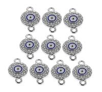 EXQUIMEUBLE 10pièces Breloques Charms Œil Malin Pour Création De Bijoux Pendentifs Connecteurs Alliage Pour Bracelets Et Colliers Accessoires Diy Brillant