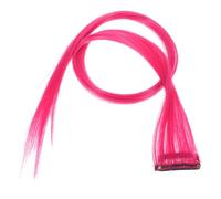 EXQUIMEUBLE 10pièces Mèches Colorées Rose Rouge Extensions De Cheveux Synthétiques à Clip Lisses Et Légères