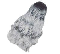 EXQUIMEUBLE 1pièce Faux Cheveux Femme Dégradé Noir Perruque Élégante Avec Frange Droite Pour Fêtes Et Cosplay Accessoire De Mode Respirant Et Confortable
