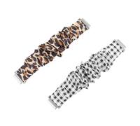 EXQUIMEUBLE 2 Pièces Bracelet pour Montre Poignet Imprimée Léopard Bracelet Scrunchie Stretchy pour Montre
