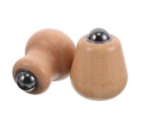 EXQUIMEUBLE 2 Pièces Masseur de balle en bois accessoires de massage outils de soins de la peau masseurs corporels appareil de outil de sculpture faciale Orange