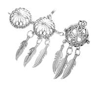 EXQUIMEUBLE 2 pièces Pendentif Attrape-rêves Créatif Alliage Boîte Creuse Ouvrable Porte Pilules Aromatiques Charme DIY pour Collier