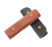 EXQUIMEUBLE 2 Pièces Pochette Portable en Cuir Pu pour Bâtons de Batterie Double Bouton Pression, Rembourrage Intérieur Doux et Sangle Antidérapante pour Concerts en Extérieur