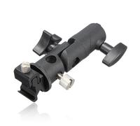 EXQUIMEUBLE 2 Pièces Support de Flash Métallique E Type Joint Réglable 180° | Trou pour Parapluie, Vis Spigot, pour Pied D’éclairage ou Trépied, Noir