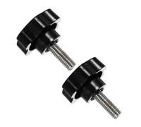 EXQUIMEUBLE 2 Pièces Vis de Serrage M6 en Acier au Carbone Poignée Ergonomique Noire, Pièce de Rechange pour Balançoire et Auvent de Jardin Facile à Installer