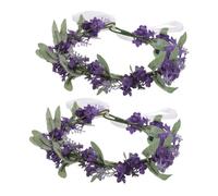 EXQUIMEUBLE 2pièces Couronne De Fleurs Lavande Bandeaux Floraux Élégants Pour Mariage Accessoires De Fête Et Photos Décoration Tête Violette