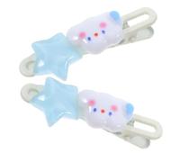 EXQUIMEUBLE 2pièces Cute Cartoon Hair Clips for Girls Adorable Cloud and Star Barrettes Sweet Hair Accessories for Teens and Little Girls Side