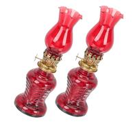 EXQUIMEUBLE 2pièces Lampe à Huile Vintage Verre pour Éclairage Romantique Extérieur Lampe à Kérosène Rétro Idéale pour Camping Et Tentes Résistante Aux Intempéries