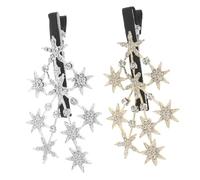 EXQUIMEUBLE 2pièces Pince à Cheveux Étoile Strass Accessoire Élégant Pour Toutes Occasions Lot De Clips Étoilés Pour Femmes Pour Coiffures Avec Frange Et Styles Variés