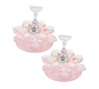 EXQUIMEUBLE 2pièces Support Affichage Pour Vernis à Plastique Design Irisé De Fleurs De Cerisier Pour Pratique Présentation De Nail Art à Domicile Et Salon