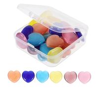 EXQUIMEUBLE 30pièces Pierres De Quartz Polies Forme De Cœur Cristaux Décoratifs Pour Jardins Aquariums Et Projets Roche Naturelle Multi-couleurs Pour Poteries Et Vases