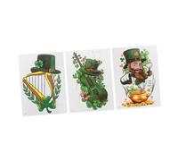 EXQUIMEUBLE 3pièces Autocollants De Saint-patrick Décorations Festives Thème Irlandais Autocollants Temporaires Shamrock Pour Fête Et Toilettes Fournitures De Fête Pour Saint-patrick