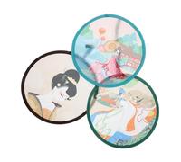 EXQUIMEUBLE 3pièces Éventails Ronds Pliants Style Ancien Chinois Accessoires De Mariage Et Décoration Ventilateurs Portables avec