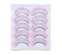 EXQUIMEUBLE 5 paires Faux Cils Colorés Légers pour Maquillage Cosplay Fête Halloween Scène