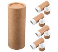 EXQUIMEUBLE 5 Pièces Boîte Tube Carton Kraft Ronde Lot pour Emballage Huile Essentielle avec Couvercle Étanchéité et Conservation Parfum Design Élégant pour Stockage Aromathérapie et Thé