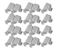 EXQUIMEUBLE 50 Clips Métalliques en Fer pour Étagère de Meuble, Supports Détachables Rapides sans Outil, Adaptés pour Bureau et Maison, Mini Pinces Robustes Argentées