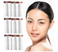 EXQUIMEUBLE 6 Feuilles Patch à Sourcils Bionique Faux Sourcils Durable Tatouage Des Sourcils Sur Sourcils De Tatouage Sourcil De Tatouage Sourcils Autocollants Long Blond Noir Black Papier