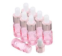 EXQUIMEUBLE 8pièces Flacons Verre Avec Pipette Bouteilles De Stockage Étanches Pour Huiles Essentielles Voyage Et Maison Rose Doré Et Transparent