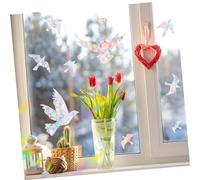 EXQUIMEUBLE Autocollants Fenêtre Adhésifs Arc Ciel Effet Protection Collision Oiseaux Décoration Maison et Bureau Autocollant Repositionnable sans Résidu