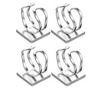 EXQUIMEUBLE Bases Carrées en Acier Inoxydable pour Fabrication de Bagues, Lot de 4 Supports Réglables pour Création Bijoux Formels et Décontractés