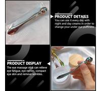 EXQUIMEUBLE Bâton D'importation Cosmétique Rouleau Facial En Zinc Argenté Tête Roulante Applicateur Crème Yeux Soin Peau Délicate Visage